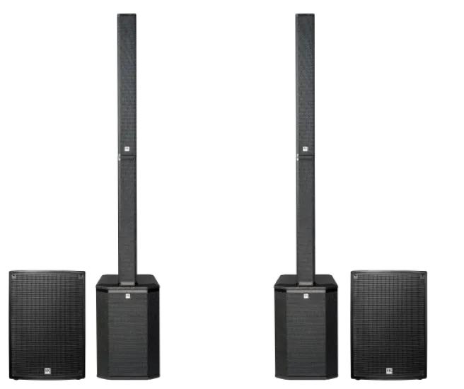 Sistema estéreo HK AUDIO + Powersubs 2 HK polar 12 + 2 Subwoofer Sonar 15"