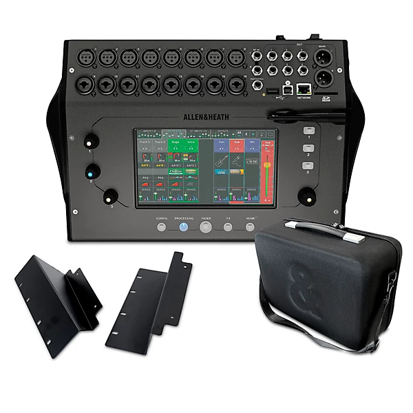 Consola Allen & Heath CQ-18T Digital Mixer paquete con bolso y kit de montaje para rack