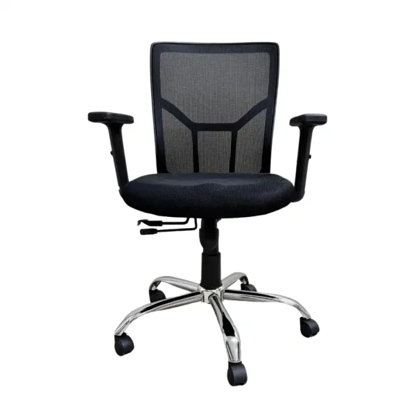 Sillas Ejecutiva De Mallita Negra Con Ruedas