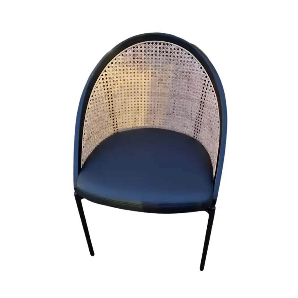 Sillas Negra Con Respaldar De Mimbre