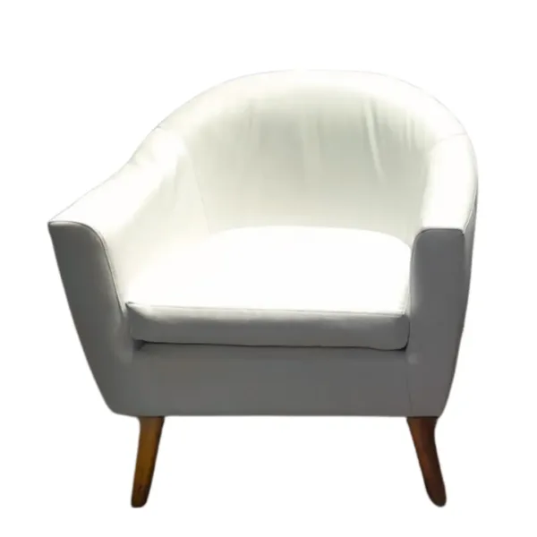 Poltronas Ovalada Blanca Patas Cremas