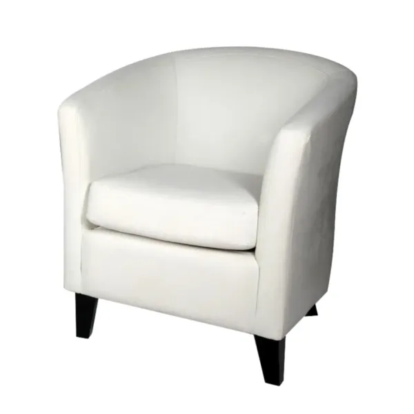 Poltronas Ovalada Blanca Patas Negras