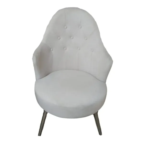 Poltronas Ovalada Blanca Patas Negras