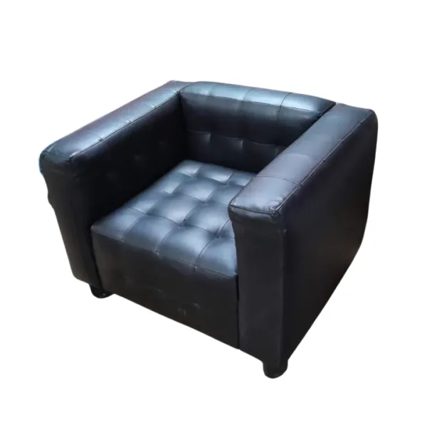 Poltronas Negra De Cuero