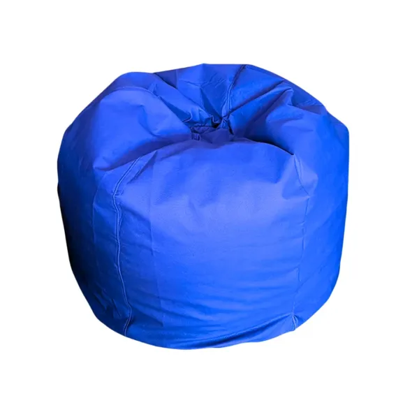 Puffs Pequeño De Cuero Azul