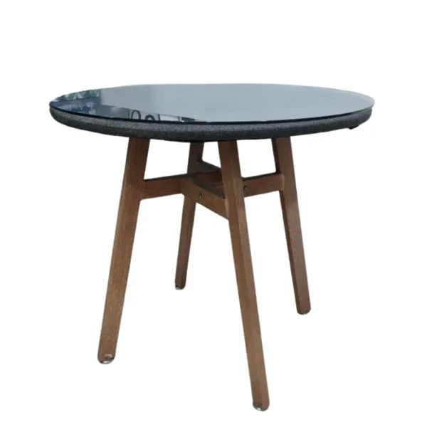 Mesas Redonda Rústica Con Vidrio 32 Pulgadas