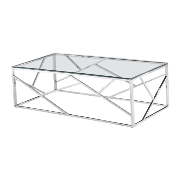 Mesas Rectangular de Cromo y Vidrio