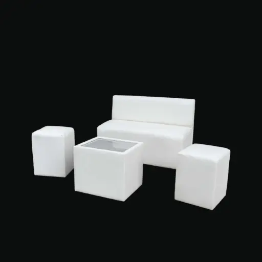 SET DE MUEBLES - Sofá, Puffs y Mesa de Centro